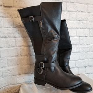 Torrid Buckle High Length Black Zip Up Boots 12 W